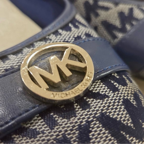 Michael Kors Shoes - Michael Kors Blue and Gold Patterned Flats